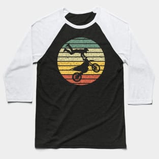 Vintage Motorcross Silhouette Baseball T-Shirt